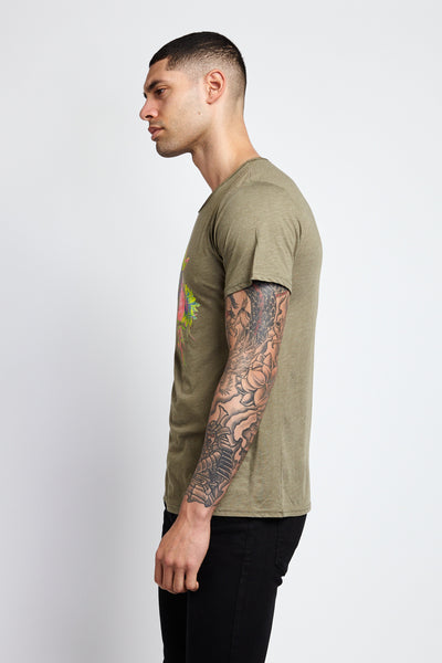 LOVE GRENADE; OLIVE TRIBLEND T-SHIRT