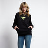 A MOTH TO A FLAME RAW SEAM SWEATSHIRT; BLACK