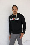 PROUD DECAL PATCH HOODED PULLOVER; BLACK