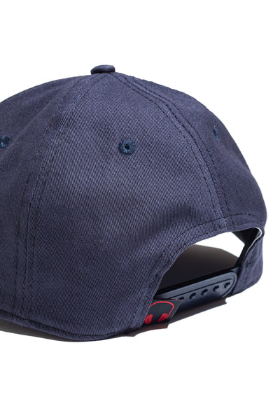 NAVY TWILL PATCH & WEAR SNAPBACK W/ CONTRAST VISOR BINDING