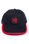 BLACK TWILL DECAL PATCH SNAPBACK W/ CONTRAST VISOR BINDING; SOUNDOFF X MR