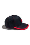 BLACK TWILL DECAL PATCH SNAPBACK W/ CONTRAST VISOR BINDING; SOUNDOFF X MR