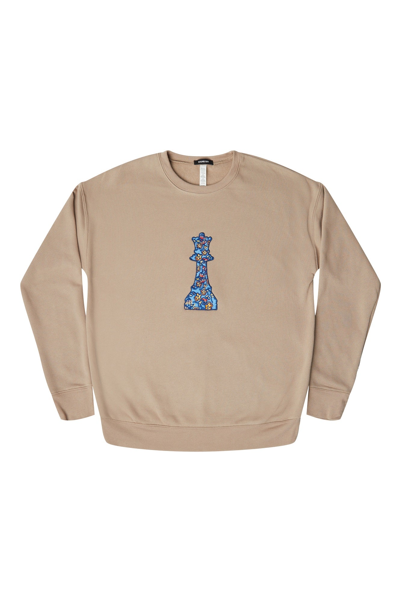 FLORAL QUEEN CREWNECK SWEATSHIRT; TAN
