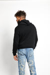 VARSITY "S" HOODIE PULLOVER; BLACK