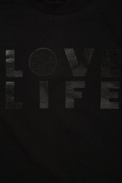 LOVE LIFE MIDWEIGHT CREWNECK SWEATSHIRT; BLACK