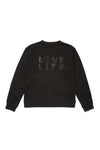 LOVE LIFE MIDWEIGHT CREWNECK SWEATSHIRT; BLACK