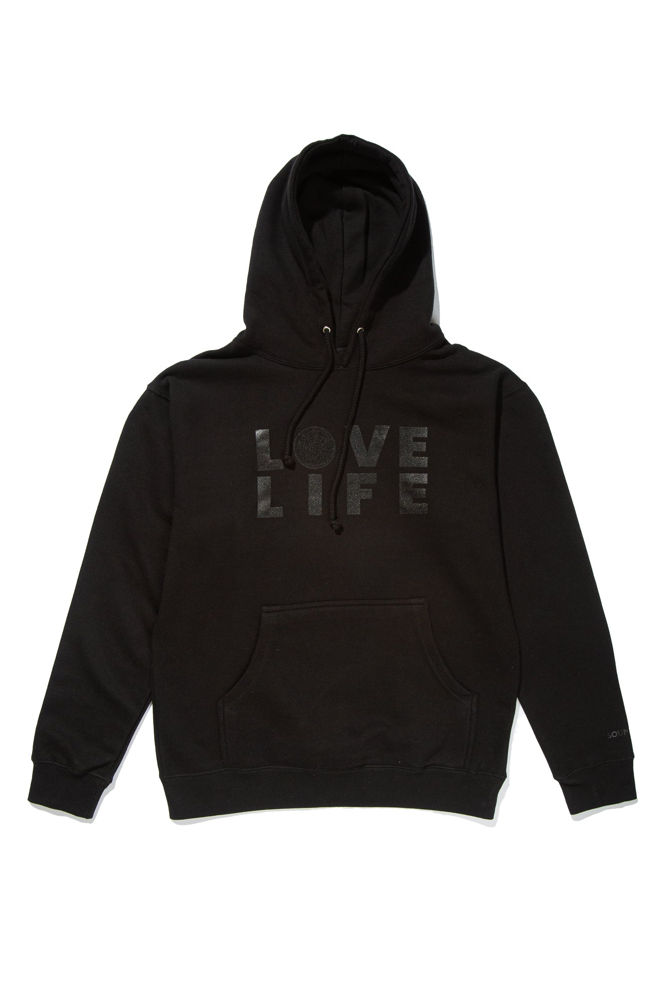 LOVE LIFE HEAVYWEIGHT HOODIE; BLACK