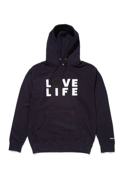 LOVE LIFE HEAVYWEIGHT HOODIE; NAVY