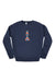 MAD PLAID KING CREWNECK SWEATSHIRT; NAVY