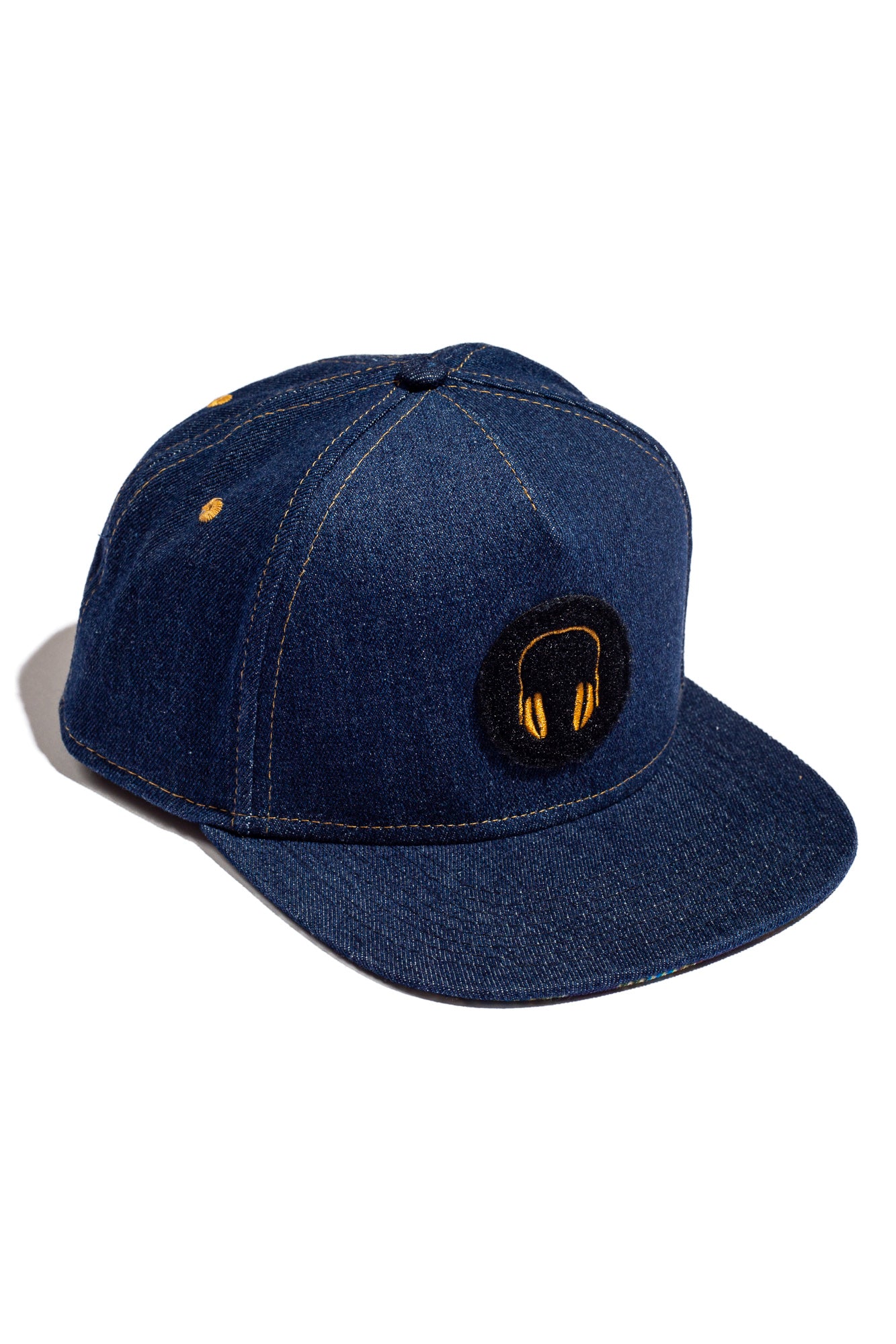 INDIGO DENIM + ARGYLE PATCH & WEAR SNAPBACK
