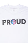 PROUD DECAL PATCH T-SHIRT; WHITE
