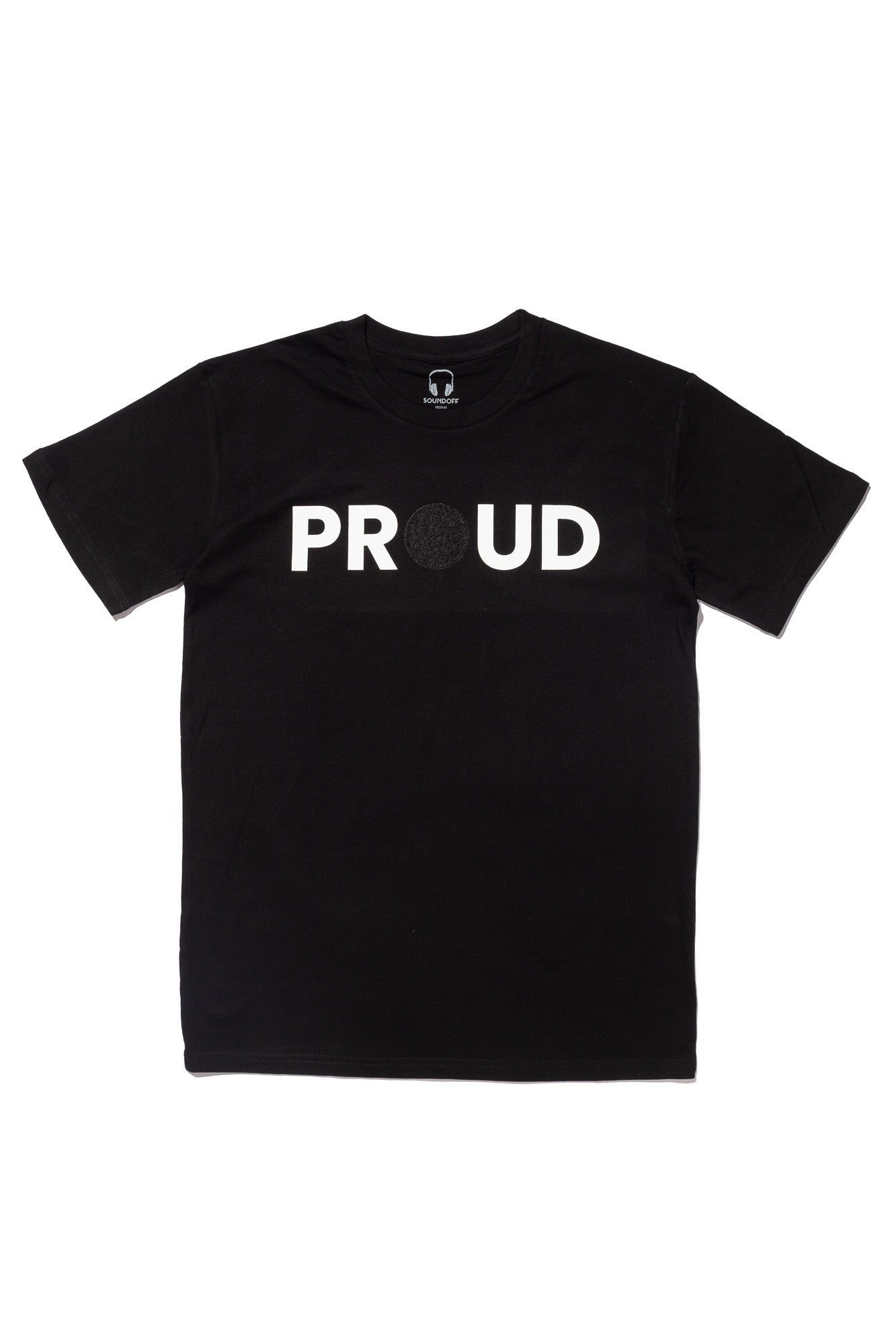 PROUD DECAL PATCH T-SHIRT; BLACK