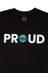 PROUD DECAL PATCH T-SHIRT; BLACK