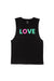 LOVE SLEEVELESS T-SHIRT; BLACK