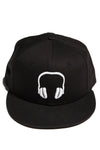 SOUNDOFF.HEADPHONES.SNAPBACK.WHITE.EMBROIDERY.ON.BLACK.