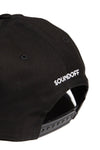 SOUNDOFF.HEADPHONES.SNAPBACK.WHITE.EMBROIDERY.ON.BLACK.