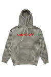 (SPECIAL EDITION) HOUNDSTOOTH HEAVYWEIGHT HOODED PULLOVER; RED SOUNDOFF