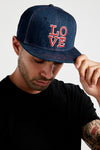 LOVE Snapback; Navy Denim