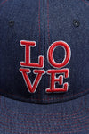 LOVE Snapback; Navy Denim